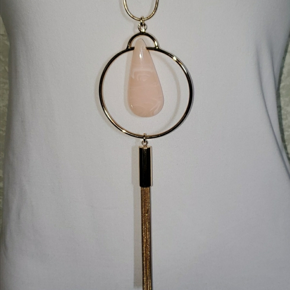 Trina Turk Circle Gem Tassel Necklace - Picture 3 of 7